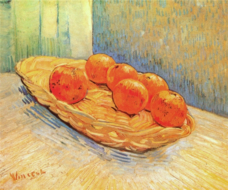 Still Life With Basket And Six Oranges Van Gogh Oil Painting